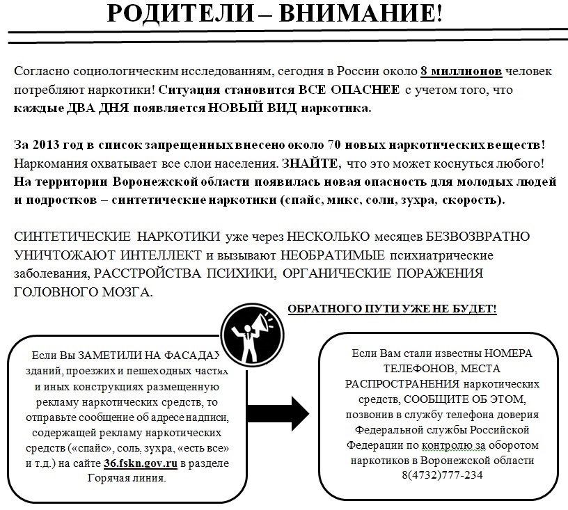 Информационный материал. Синтетические наркотики.