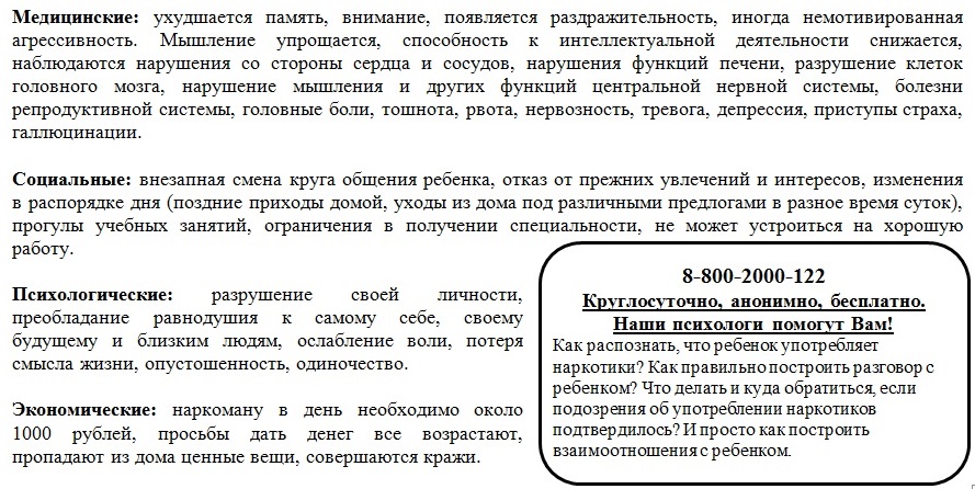 Информационный материал. Синтетические наркотики.